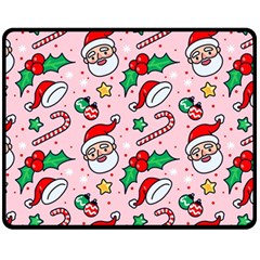 Colorful Funny Christmas Pattern Santa Claus Fleece Blanket (medium)  by Vaneshart