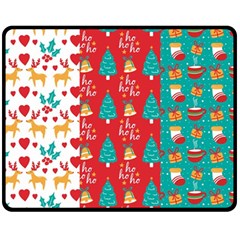 Funny Christmas Pattern Hohoho Fleece Blanket (medium)  by Vaneshart