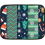Flat Design Christmas Pattern Set Double Sided Fleece Blanket (Mini)  35 x27  Blanket Back