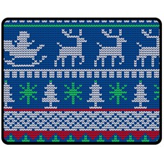 Knitted Christmas Pattern Fleece Blanket (medium)  by Vaneshart