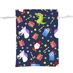 Colorful Funny Christmas Pattern  Lightweight Drawstring Pouch (XL) Back