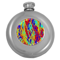 Multicolored Vibran Abstract Textre Print Round Hip Flask (5 Oz) by dflcprintsclothing
