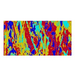 Multicolored Vibran Abstract Textre Print Satin Shawl by dflcprintsclothing