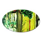 Old Tree And House With An Arch 8 Oval Magnet Front