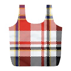 Plaid Mosaic Pixel Seamless Pattern Full Print Recycle Bag (l) by Wegoenart