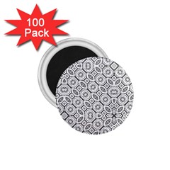 Black And White Baroque Ornate Print Pattern 1 75  Magnets (100 Pack)  by dflcprintsclothing