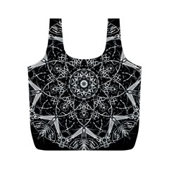 Black And White Pattern Full Print Recycle Bag (m) by Sobalvarro
