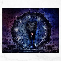 Awesome Wolf In The Gate Rectangular Jigsaw Puzzl by FantasyWorld7