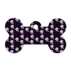 White Rose In Purple Dog Tag Bone (two Sides) by snowwhitegirl