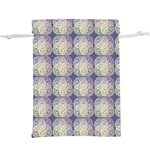 Doily Only Pattern Blue  Lightweight Drawstring Pouch (XL) Front