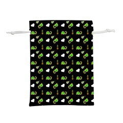 Green Elephant Pattern Lightweight Drawstring Pouch (l) by snowwhitegirl