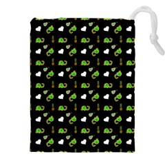 Green Elephant Pattern Drawstring Pouch (4xl) by snowwhitegirl
