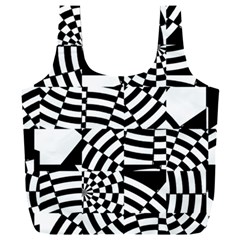 Black And White Crazy Pattern Full Print Recycle Bag (xxxl) by Sobalvarro