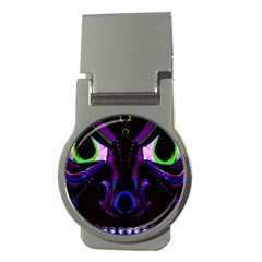 Demon Ethnic Mask Extreme Close Up Illustration Money Clips (round)  by dflcprintsclothing