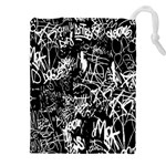 Graffiti Abstract Collage Print Pattern Drawstring Pouch (4XL) Front