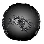 Decorative Clef, Zentangle Design Large 18  Premium Flano Round Cushions Back