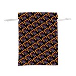 Abstract Orange Geometric Pattern Lightweight Drawstring Pouch (L) Back