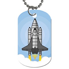 Rocket Shuttle Spaceship Science Dog Tag (two Sides) by Wegoenart