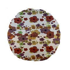 Multicolored Floral Collage Print Standard 15  Premium Round Cushions by dflcprintsclothing