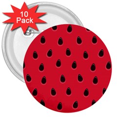 Seamless Watermelon Surface Texture 3  Buttons (10 Pack)  by Nexatart
