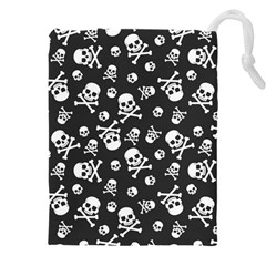 Skull Crossbones Seamless Pattern Holiday Halloween Wallpaper Wrapping Packing Backdrop Drawstring Pouch (4xl) by Nexatart