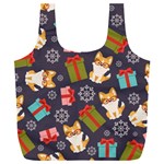 Welsh Corgi Dog With Gift Boxes Seamless Pattern Wallpaper Full Print Recycle Bag (XXL) Back