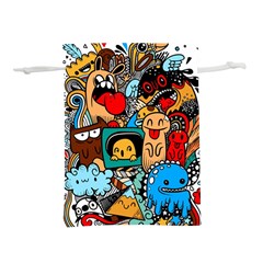 Abstract Grunge Urban Pattern With Monster Character Super Drawing Graffiti Style Lightweight Drawstring Pouch (m) by Nexatart