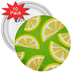 Lemon Fruit Healthy Fruits Food 3  Buttons (10 Pack)  by Nexatart