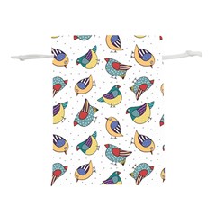 Seamless Pattern With Hand Drawn Bird Black Lightweight Drawstring Pouch (s) by Vaneshart