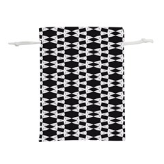Black And White Triangles Lightweight Drawstring Pouch (m) by Sparkle