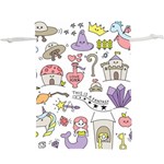 Fantasy Things Doodle Style Vector Illustration  Lightweight Drawstring Pouch (XL) Front