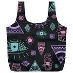 Vintage Seamless Pattern With Tribal Art African Style Drawing Full Print Recycle Bag (XXL) Back