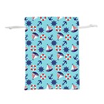 Seamless Pattern Nautical Theme Lightweight Drawstring Pouch (M) Front