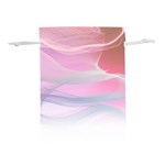 Pink Fractal Lightweight Drawstring Pouch (M) Front