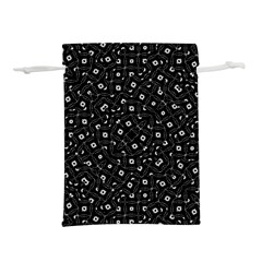 Black And White Intricate Geometric Print Lightweight Drawstring Pouch (s) by dflcprintsclothing