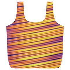 Orange Strips Full Print Recycle Bag (xxl) by Sparkle