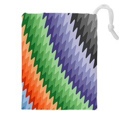 Grey Strips Drawstring Pouch (5xl) by Sparkle