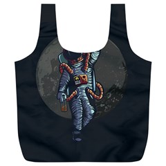 Illustration Drunk Astronaut Full Print Recycle Bag (xl) by Vaneshart