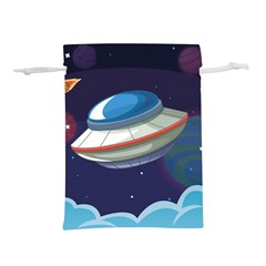 Ufo Alien Spaceship Galaxy Lightweight Drawstring Pouch (m) by Vaneshart