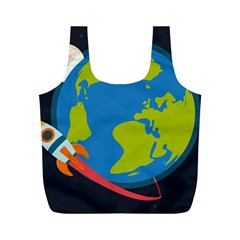 Spaceship Design Full Print Recycle Bag (m) by Vaneshart