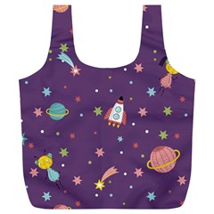 Space Travels Seamless Pattern Vector Cartoon Full Print Recycle Bag (xl) by Vaneshart