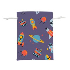 Space Seamless Pattern Lightweight Drawstring Pouch (s) by Vaneshart