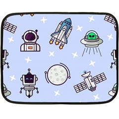 Seamless Pattern With Space Theme Fleece Blanket (mini) by Vaneshart
