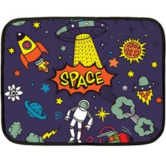 Vector Flat Space Design Background With Text Fleece Blanket (mini) by Vaneshart