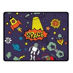 Vector Flat Space Design Background With Text Double Sided Fleece Blanket (Small)  45 x34  Blanket Back