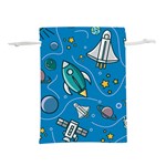 About Space Seamless Pattern Lightweight Drawstring Pouch (M) Back
