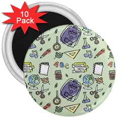 Hand Drawn Pattern School 3  Magnets (10 Pack)  by Vaneshart