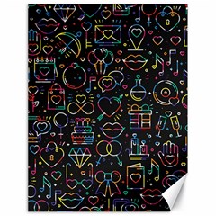 Seamless Pattern With Love Symbols Canvas 18  X 24  by Vaneshart