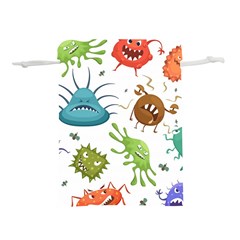 Dangerous Streptococcus Lactobacillus Staphylococcus Others Microbes Cartoon Style Vector Seamless Lightweight Drawstring Pouch (m) by Vaneshart