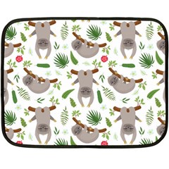 Seamless Pattern With Cute Sloths Double Sided Fleece Blanket (mini)  by Vaneshart